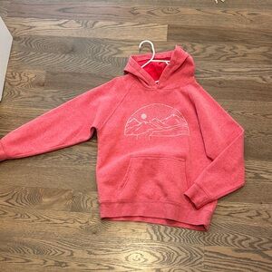 Kids Pink Hoodie with Mountain Design